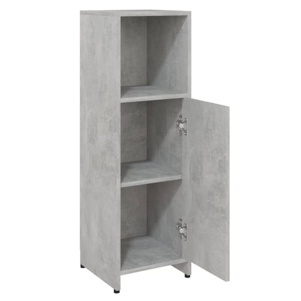 badeværelsesskab 30x30x95 cm konstrueret træ betongrå
