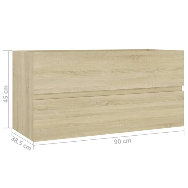 Tvättställsskåp sonoma-ek 90x38,5x45 cm konstruerat trä