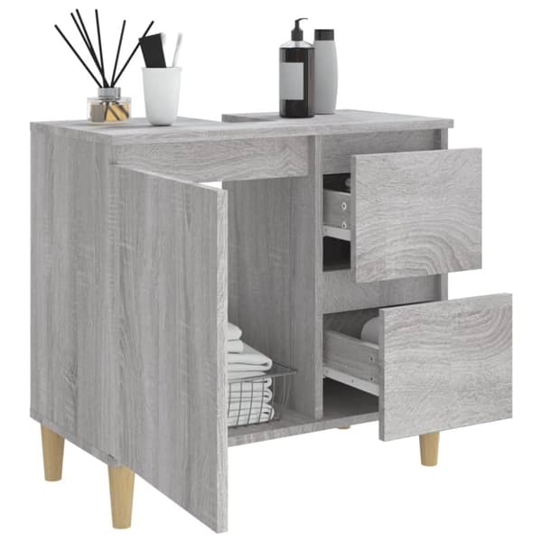 badeværelsesskab 65x33x60 cm konstrueret træ grå sonoma-eg
