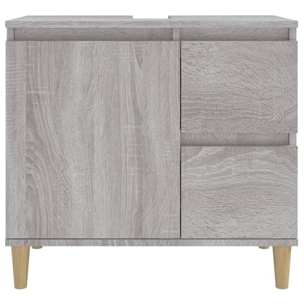 badeværelsesskab 65x33x60 cm konstrueret træ grå sonoma-eg