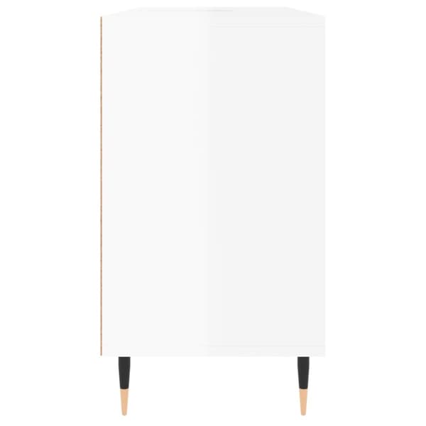 badeværelsesskab 80x33x60 cm konstrueret træ hvid højglans