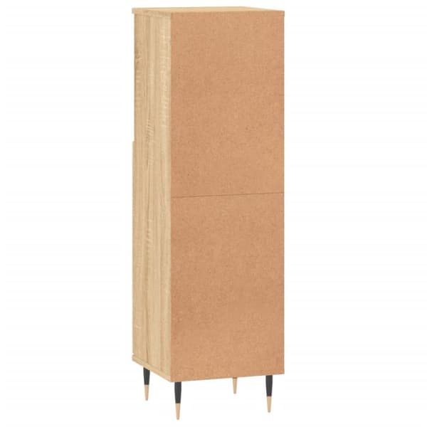badeværelsesskab 30x30x100 cm konstrueret træ sonoma-eg