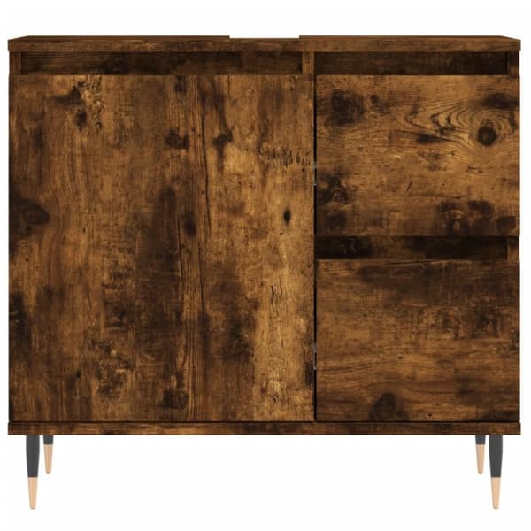badeværelsesskab 65x33x60 cm konstrueret træ røget egetræ