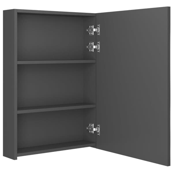 Spegelskåp med LED grå 50x13x70 cm