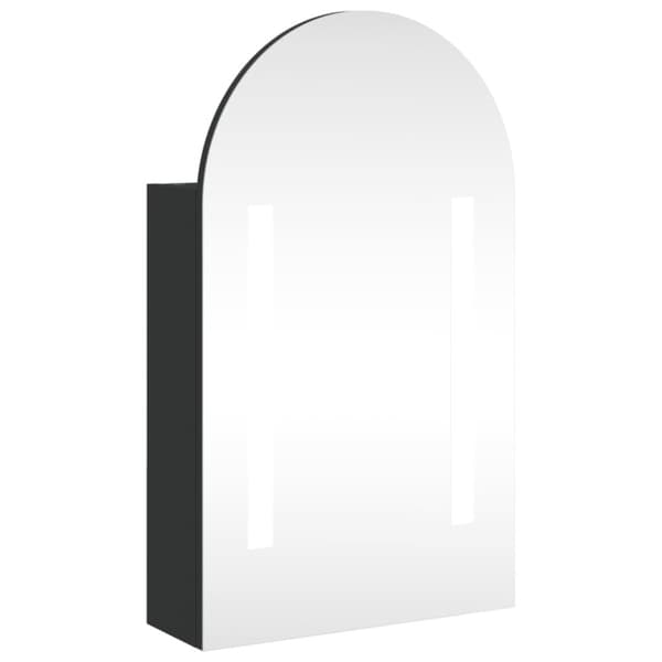 Kylpyhuoneen peilikaappi LED-valolla kaari musta 42x13x70 cm