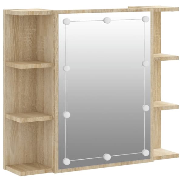 Peilikaappi LED-valoilla Sonoma-tammi 70x16,5x60 cm