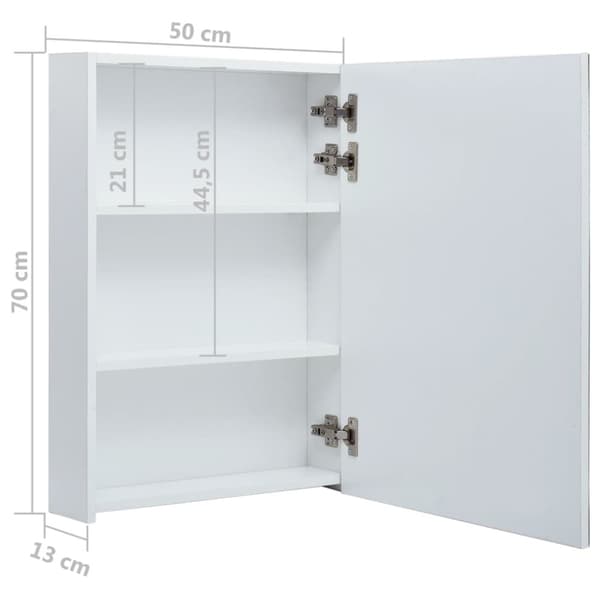 Badrumsskåp med spegel LED 50x13x70 cm