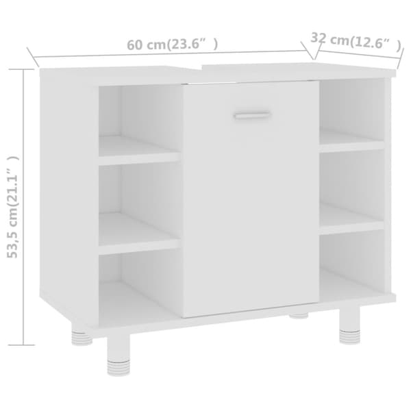 badeværelsesskab 60x32x53,5 cm konstrueret træ hvid