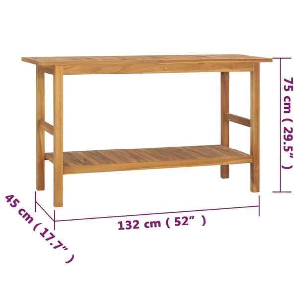 badeværelsesmøbel 132x45x75 cm massivt teaktræ