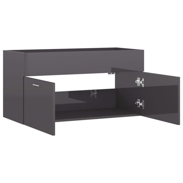 Allaskaappi korkeakiilto harmaa 90x38,5x46 cm lastulevy