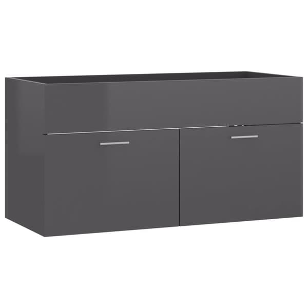 Allaskaappi korkeakiilto harmaa 90x38,5x46 cm lastulevy