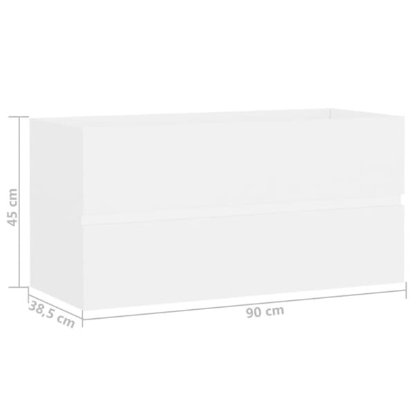 Tvättställsskåp vit 90x38,5x45 cm konstruerat trä