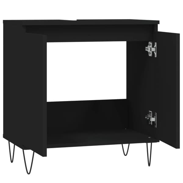 Kylpyhuoneen kaappi musta 58x33x60 cm tekninen puu