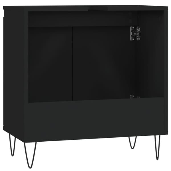 Kylpyhuoneen kaappi musta 58x33x60 cm tekninen puu