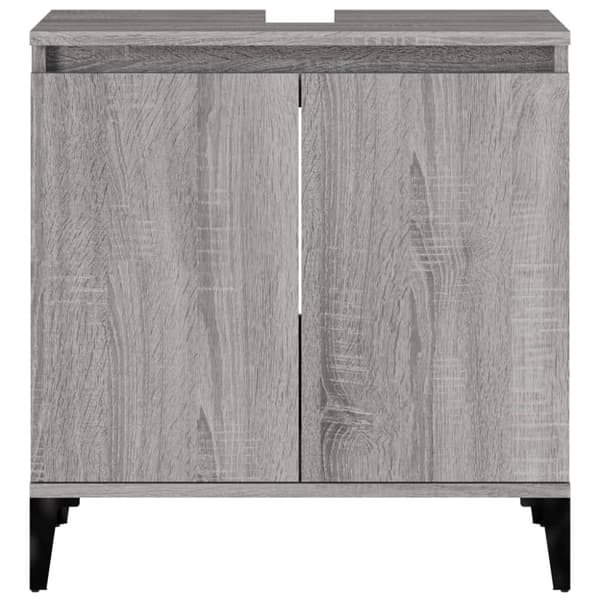 skab til håndvask 58x33x60 cm konstrueret træ grå sonoma-eg