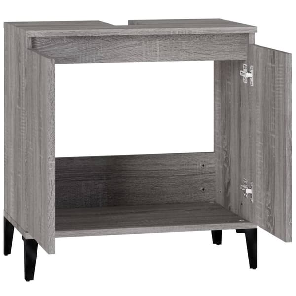 skab til håndvask 58x33x60 cm konstrueret træ grå sonoma-eg