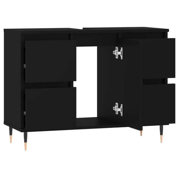 Kylpyhuoneen kaappi musta 80x33x60 cm tekninen puu