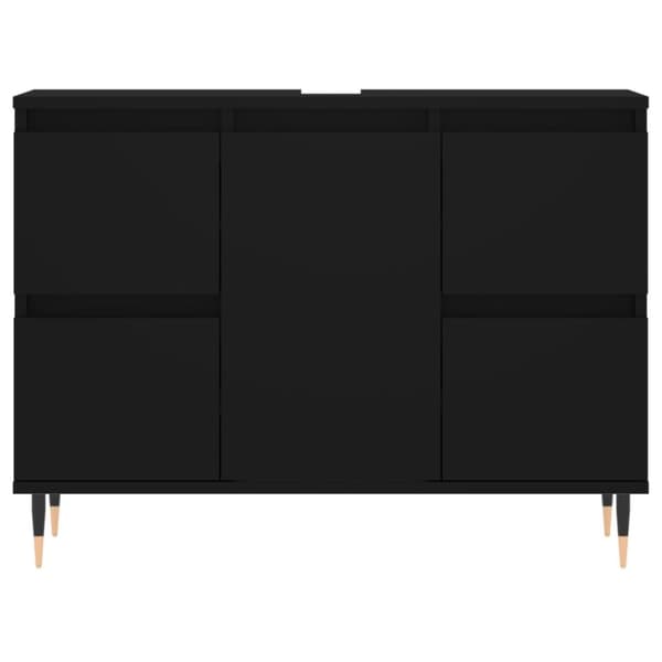 Kylpyhuoneen kaappi musta 80x33x60 cm tekninen puu