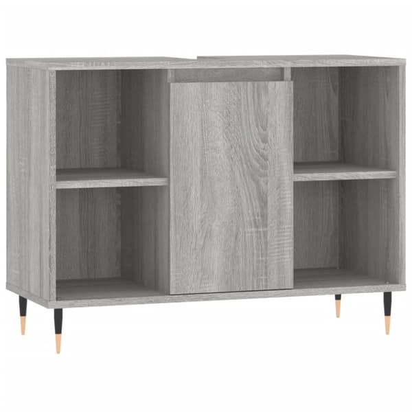 badeværelsesskab 80x33x60 cm konstrueret træ grå sonoma-eg