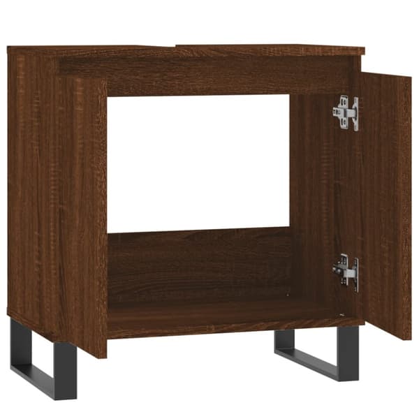 badeværelsesskab 58x33x60 cm konstrueret træ brun egetræsfarve