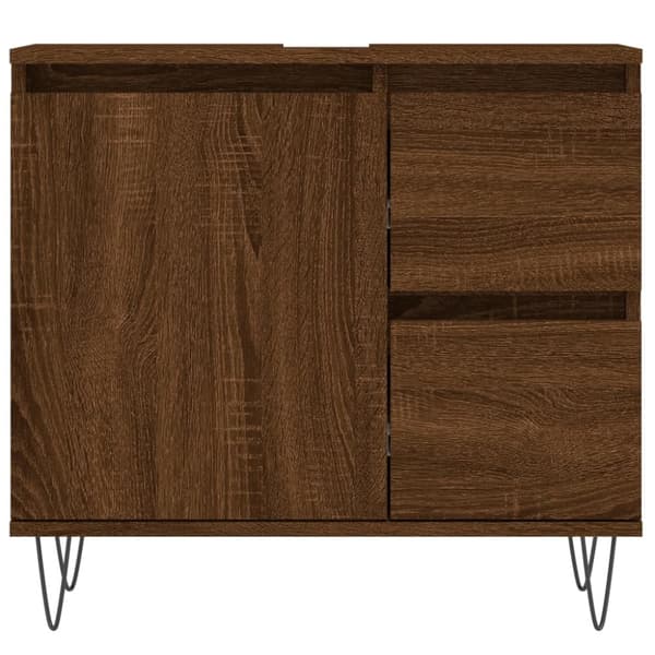 badeværelsesskab 65x33x60 cm konstrueret træ brun egetræsfarve