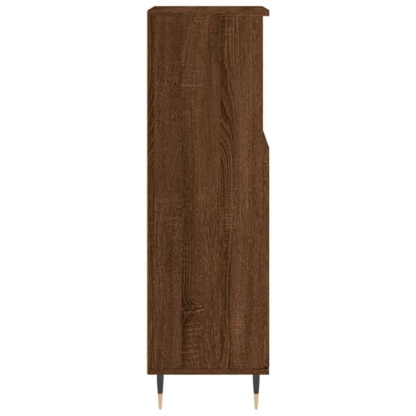 Kylpyhuoneen kaappi ruskea tammi 30x30x100 cm tekninen puu