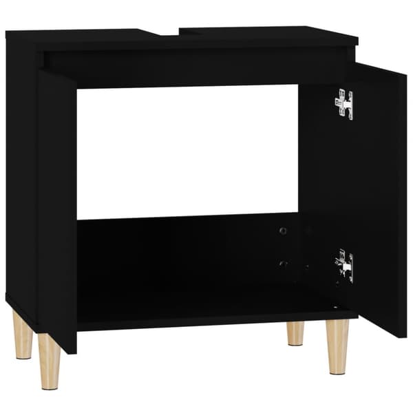 Tvättställsskåp svart 58x33x60 cm konstruerat trä
