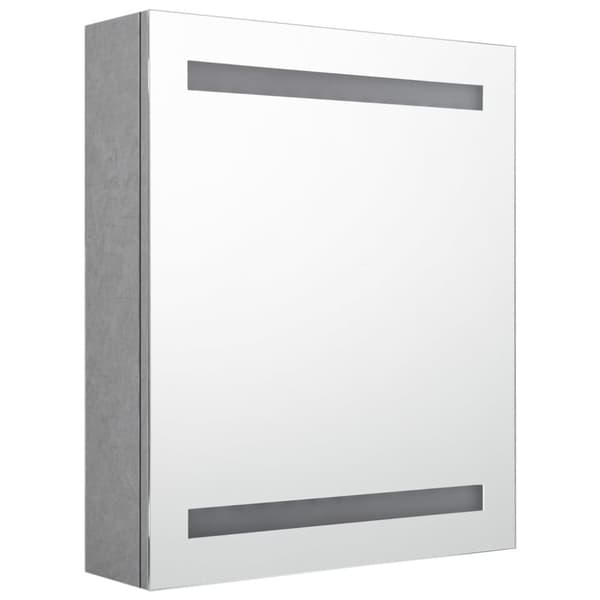 LED kylpyhuoneen peilikaappi betoninharmaa 50x14x60 cm
