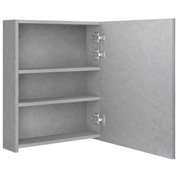 LED kylpyhuoneen peilikaappi betoninharmaa 50x14x60 cm