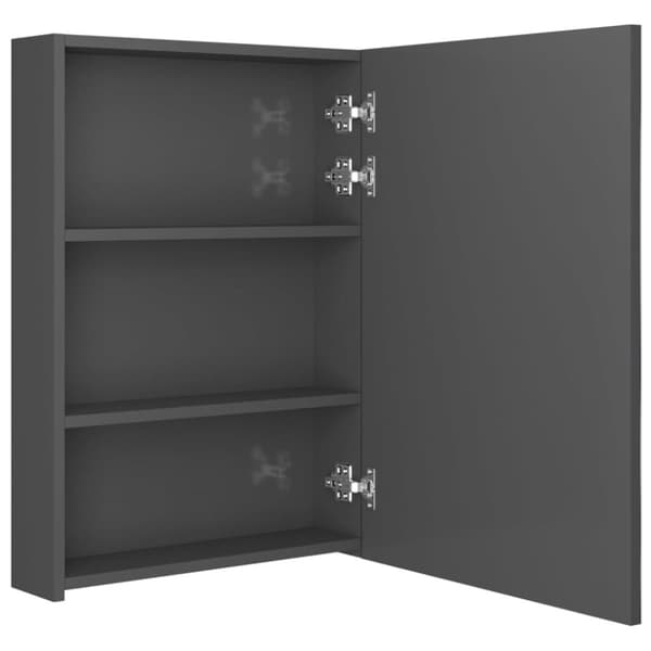 Spegelskåp med LED grå 50x13x70 cm