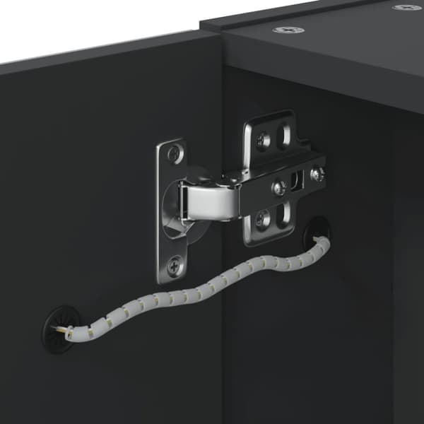 Kylpyhuoneen peilikaappi LED-valolla musta 60x13x52 cm