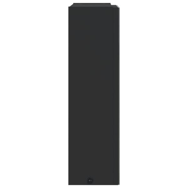 Spegelskåp och LED-lampa svart 45x13x52 cm