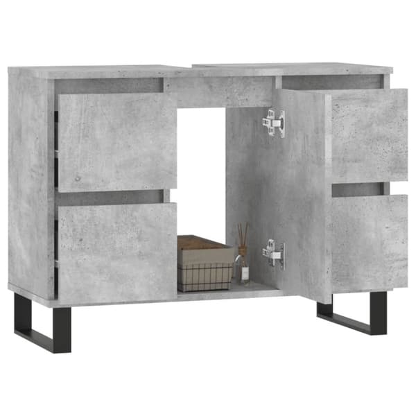 badeværelsesskab 80x33x60 cm konstrueret træ betongrå