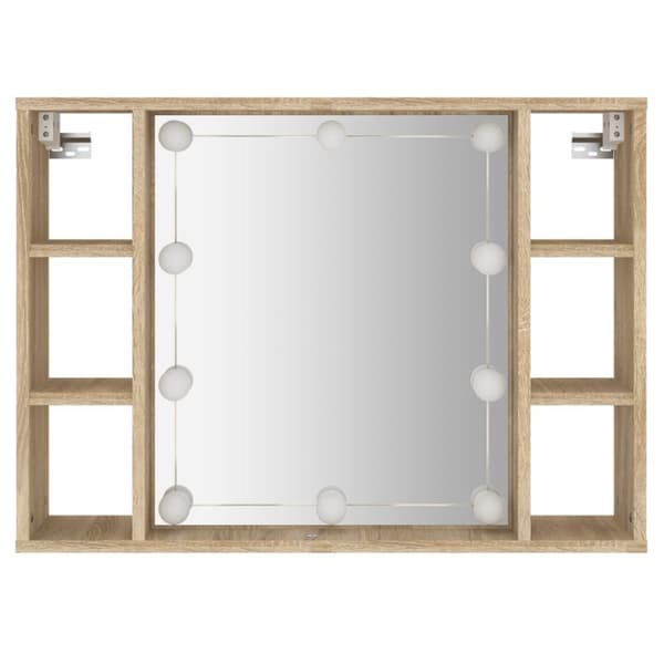 Peilikaappi LED-valoilla Sonoma-tammi 76x15x55 cm