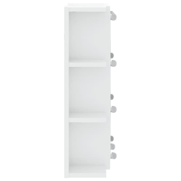spejlskab med LED-lys 70x16,5x60 cm hvid højglans