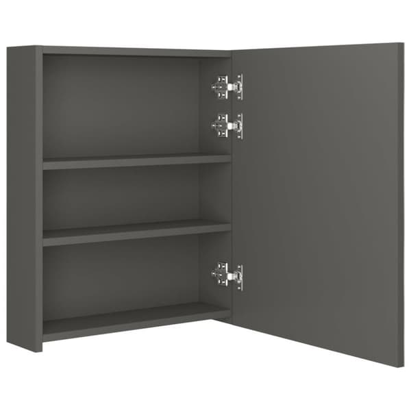 badeværelsesskab med spejl + LED-lys 50x14x60 cm antracitgrå