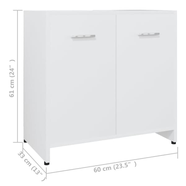 Badrumsskåp vit 60x33x61 cm konstruerat trä