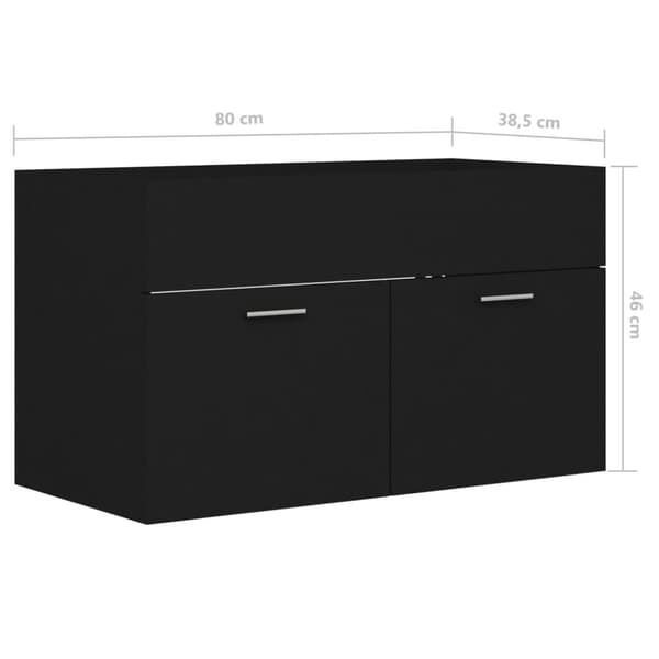 Allaskaappi musta 80x38,5x46 cm lastulevy