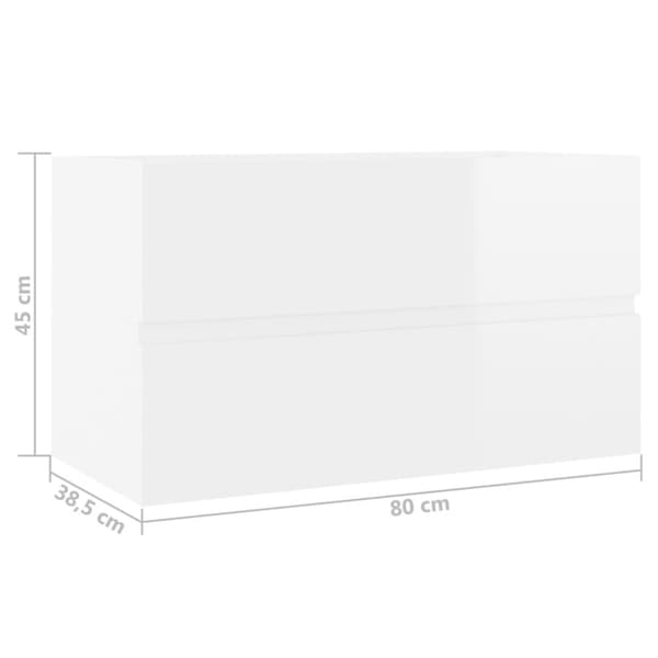 Tvättställsskåp vit högglans 80x38,5x45 cm konstruerat trä