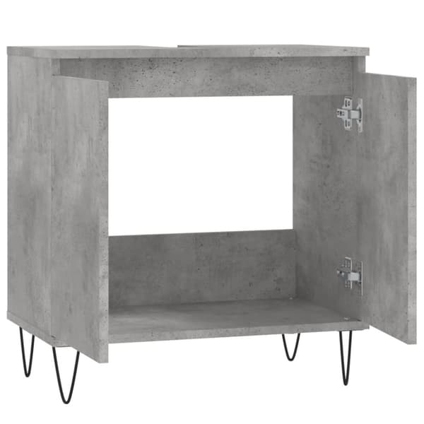 Kylpyhuoneen kaappi betoninharmaa 58x33x60 cm tekninen puu