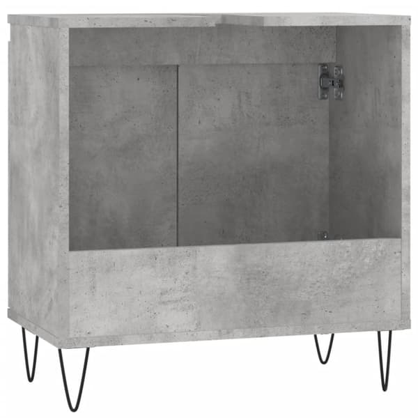 Kylpyhuoneen kaappi betoninharmaa 58x33x60 cm tekninen puu