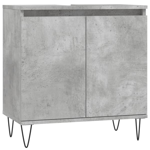 Kylpyhuoneen kaappi betoninharmaa 58x33x60 cm tekninen puu