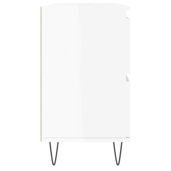 Badrumsskåp vit högglans 80x33x60 cm konstruerat trä