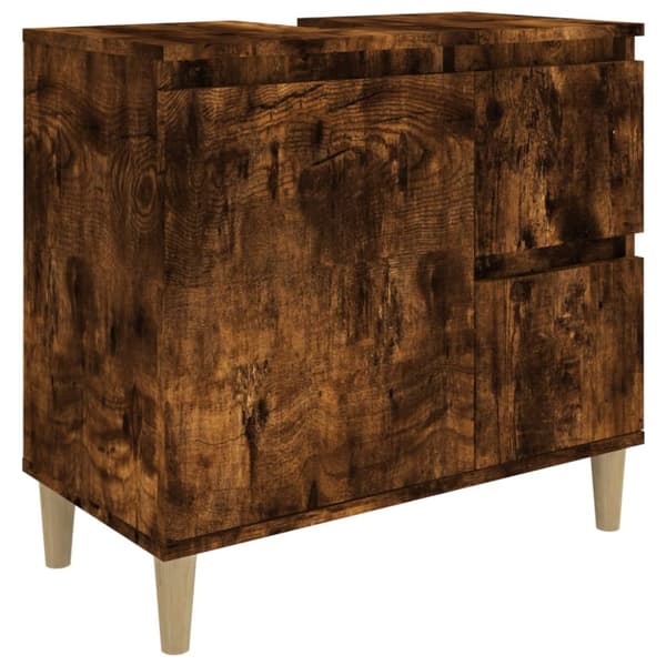 badeværelsesskab 65x33x60 cm konstrueret træ røget egetræ