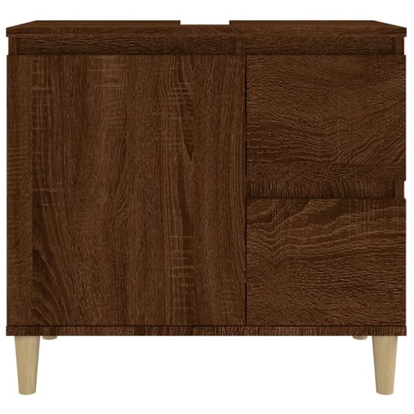 Kylpyhuoneen kaappi ruskea tammi 65x33x60 cm tekninen puu