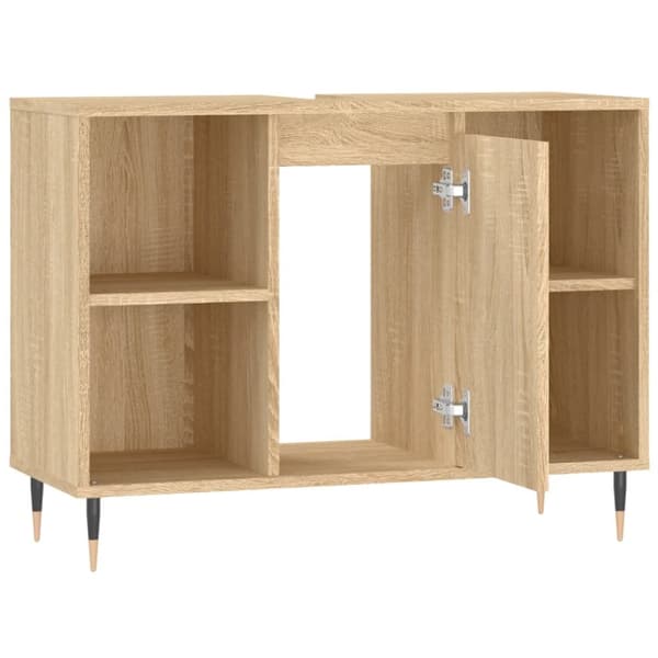 badeværelsesskab 80x33x60 cm konstrueret træ sonoma-eg