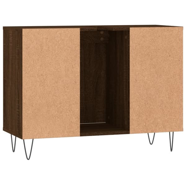 badeværelsesskab 80x33x60 cm konstrueret træ brun egetræsfarve