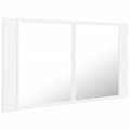Pikkukuva 8 / 10: Kylpyhuoneen LED peilikaappi valkoinen 80x12x45 cm akryyli