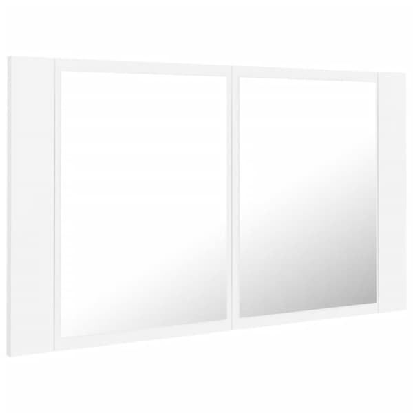 Kylpyhuoneen LED peilikaappi valkoinen 80x12x45 cm akryyli