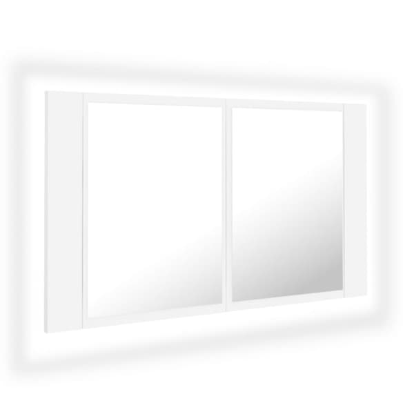 Kylpyhuoneen LED peilikaappi valkoinen 80x12x45 cm akryyli